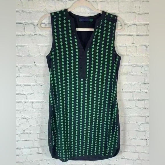 ava Shift Kate mini Dress Woman’s XS Navy & Green Lucky Charm Clover business - Picture 1 of 12